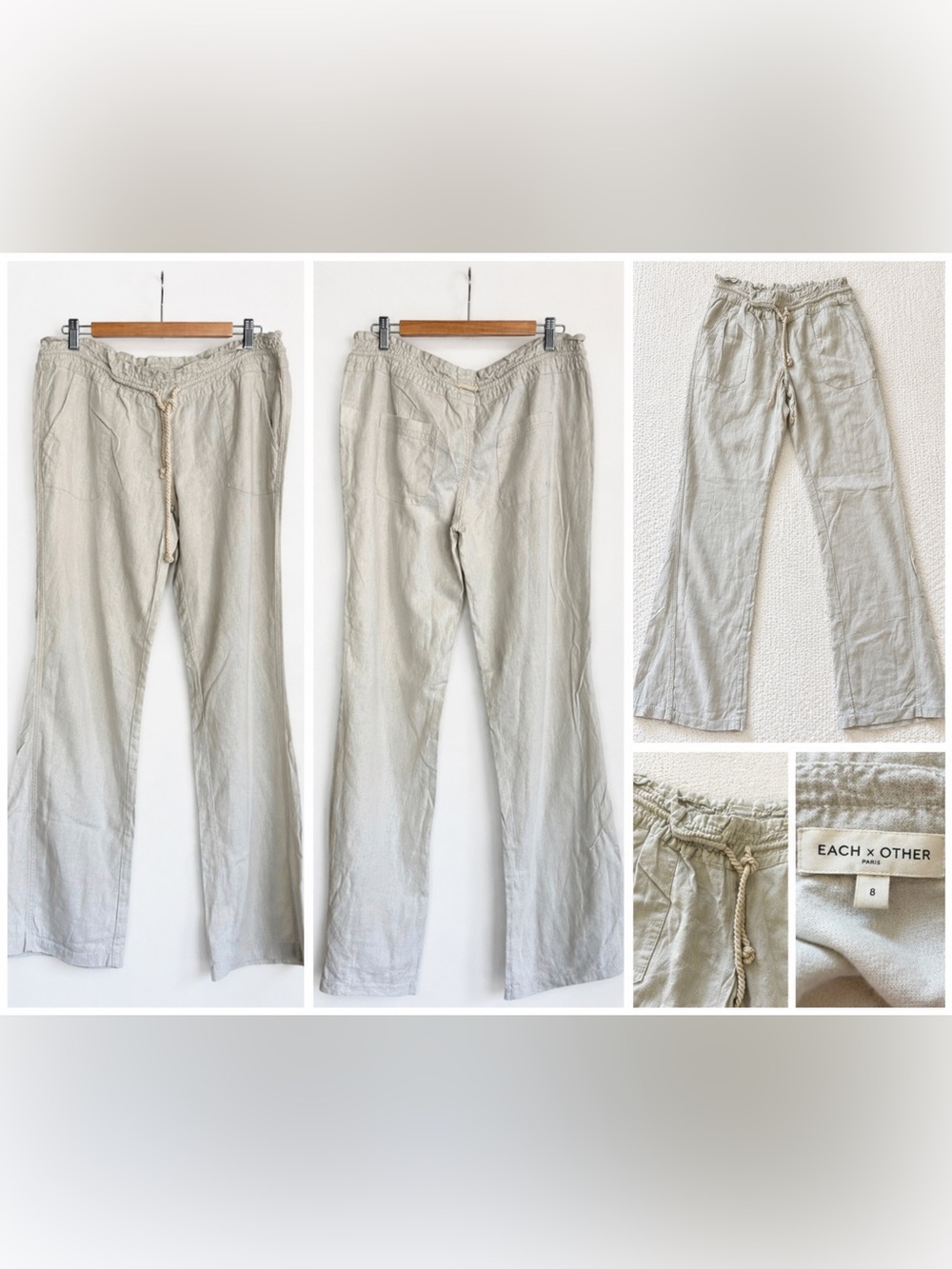 Roxy Linen blend drawstring Pants Size L